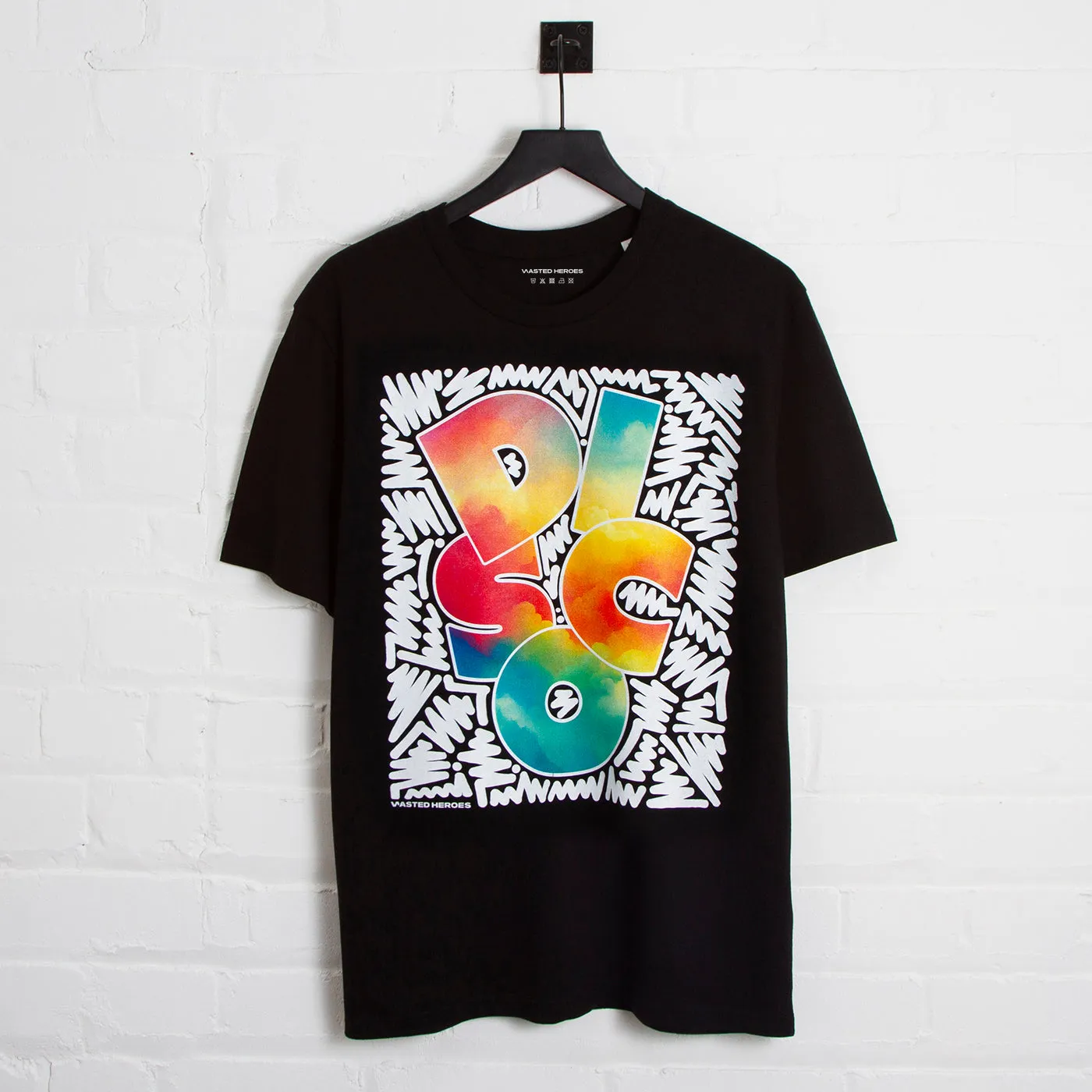 Doodle Disco Front Print - Tshirt - Black