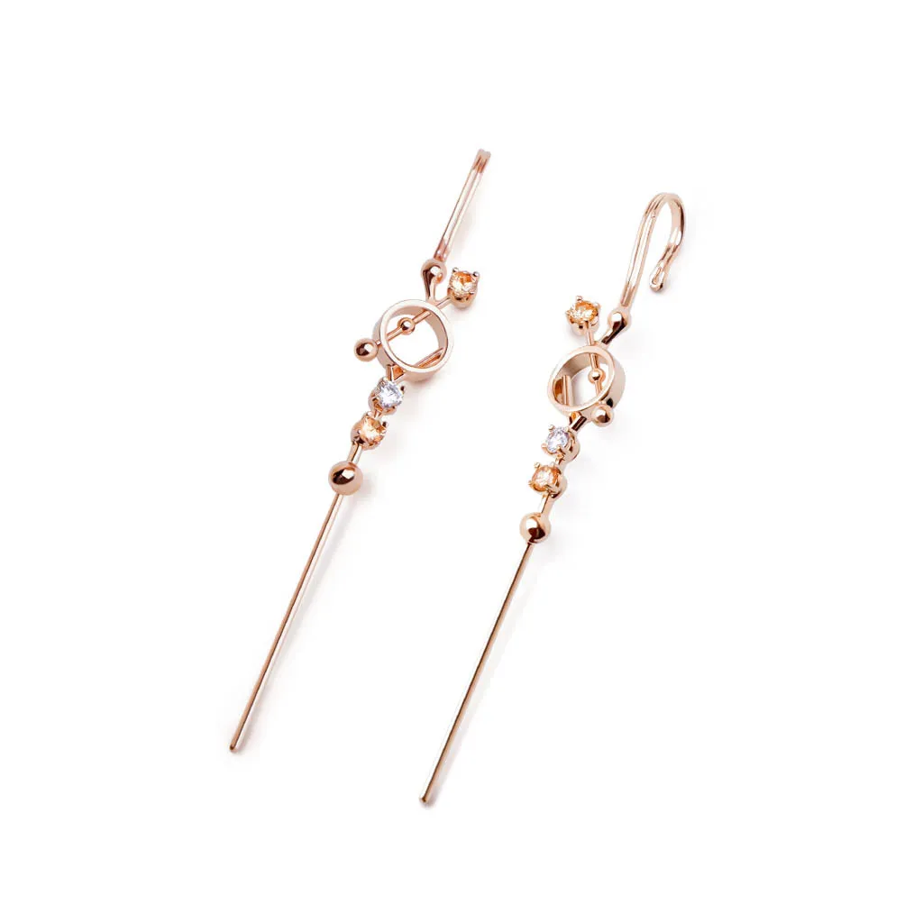 Dragonfly Ear Pins [Champagne/White gems]