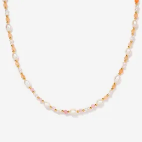 Eliza Pearl Pink Bead Necklace