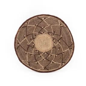 Flat Woven Raffia Basket