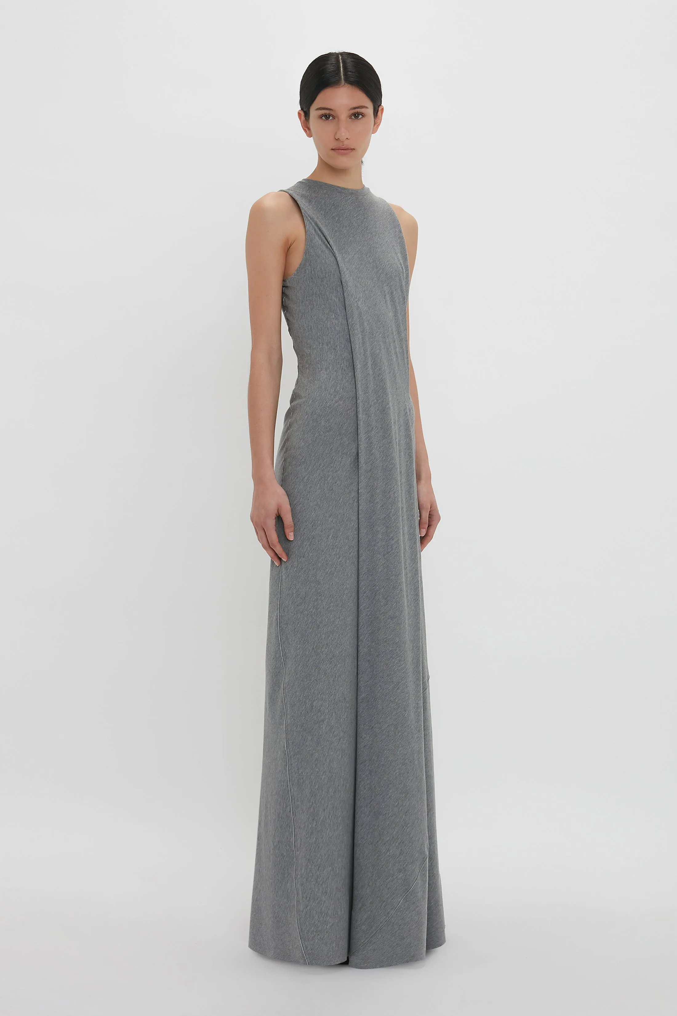 Frame Detailed Maxi Dress In Titanium