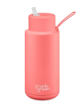 Frank Green 34oz Stainless Steel Ceramic Reusable Bottle Sweet Peach