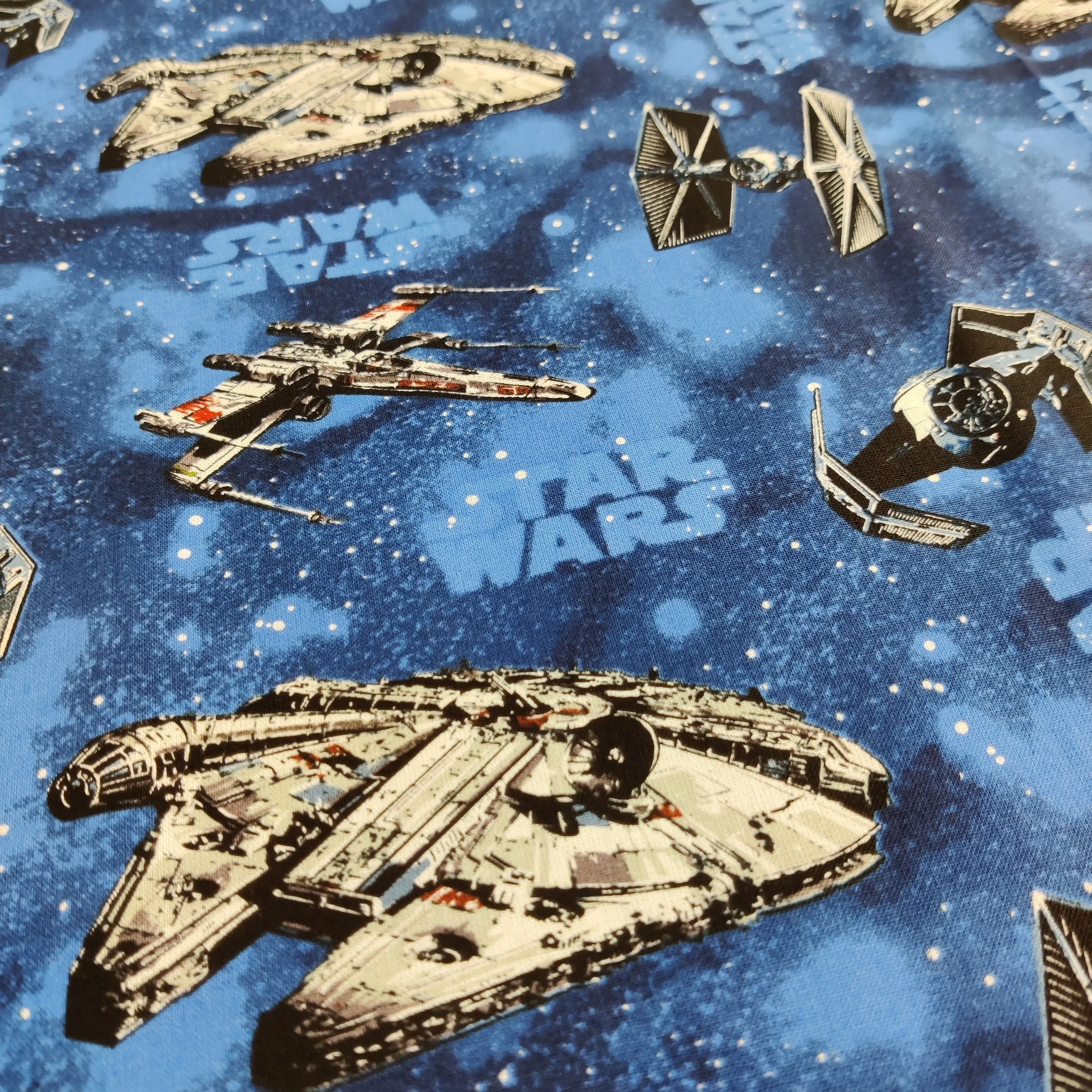 FS598_3 Star Wars Rebel Ships Blue Cotton