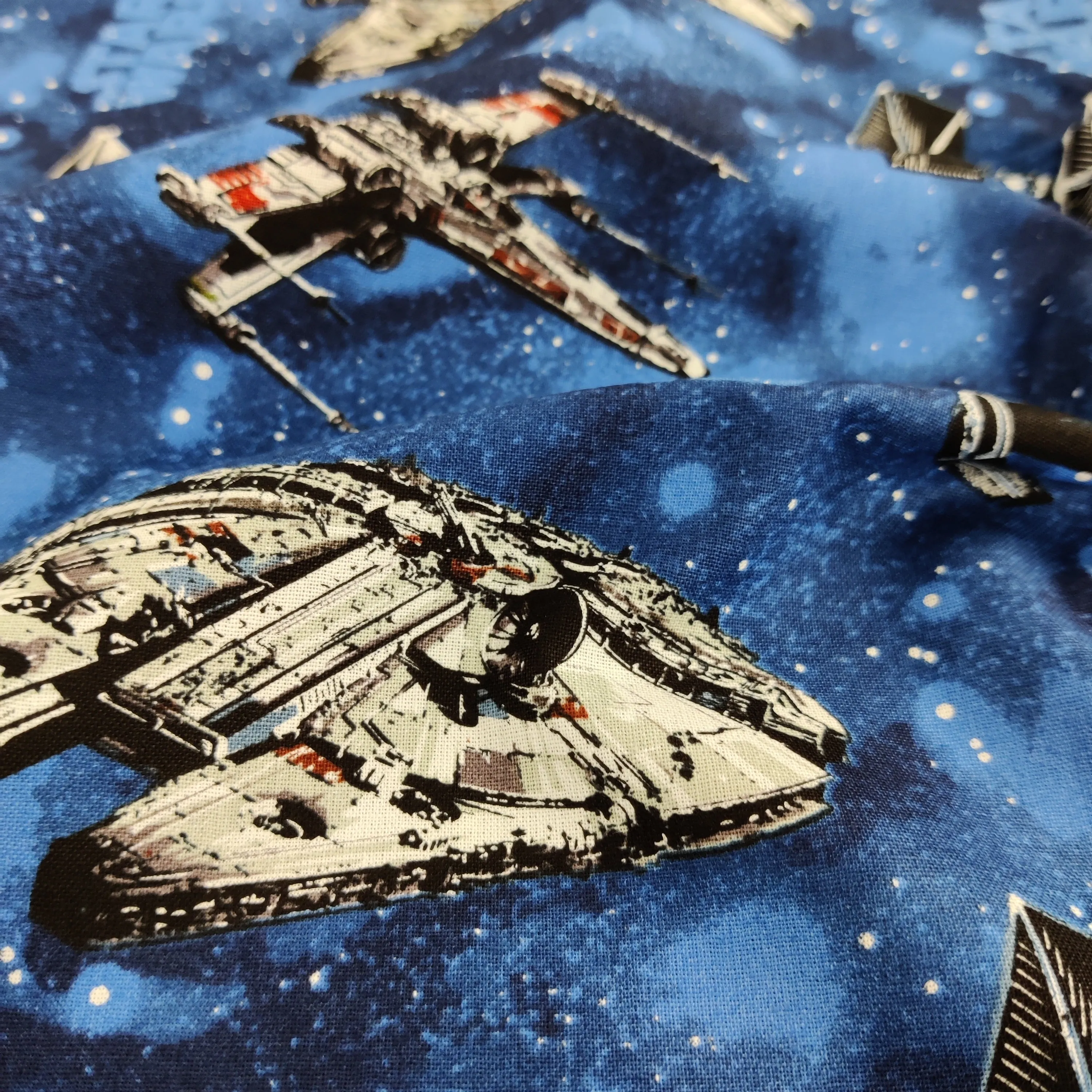 FS598_3 Star Wars Rebel Ships Blue Cotton