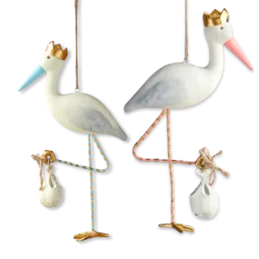 Glitterville Royal Stork Ornament