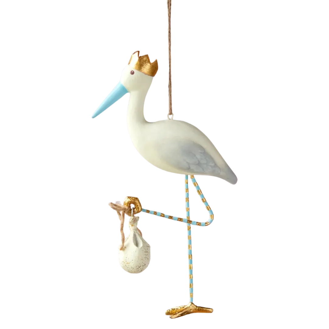 Glitterville Royal Stork Ornament