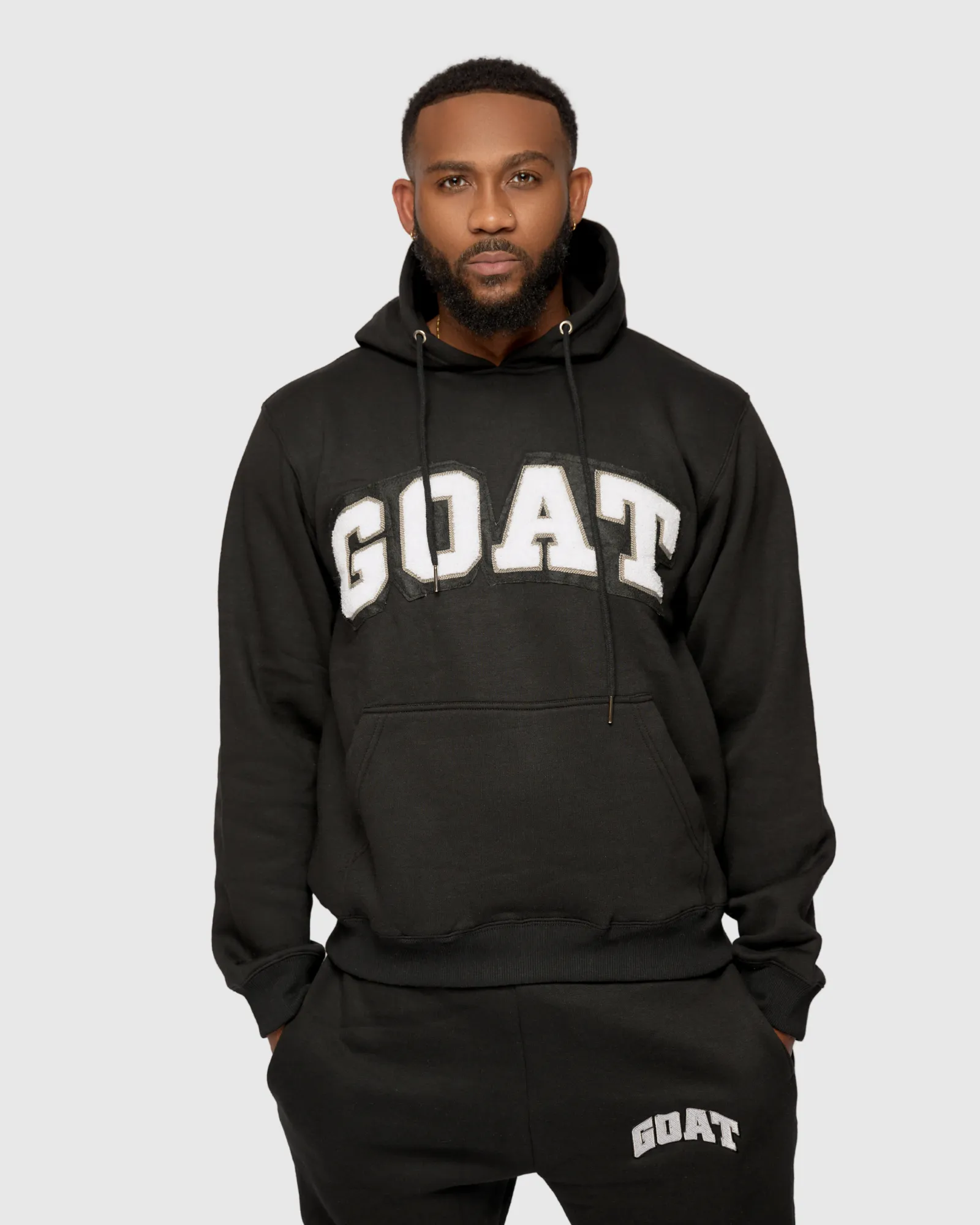 GOAT Arch Logo Chenille Sweatsuit (Black/White)