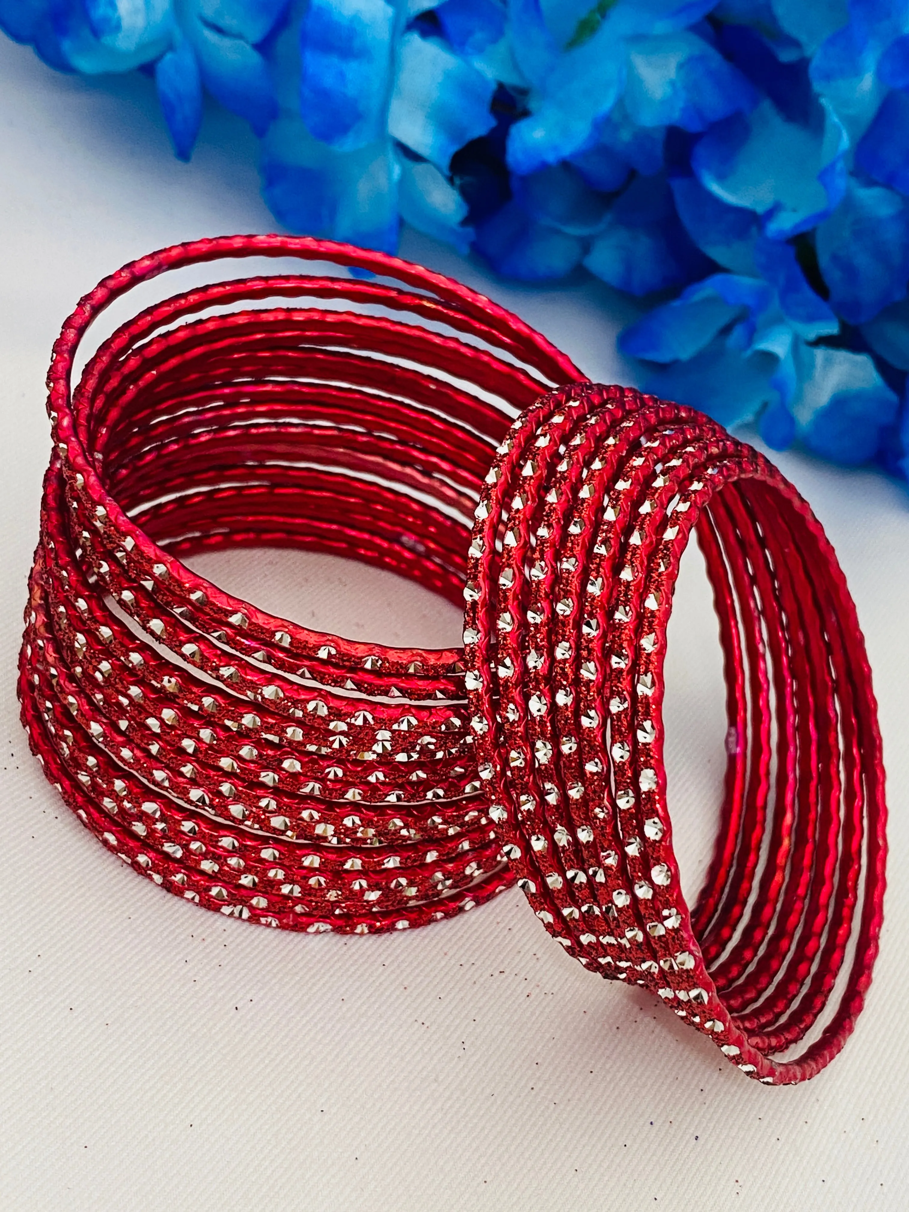 Gorgeous Fancy Designer Red Color  Bangle Set For Women