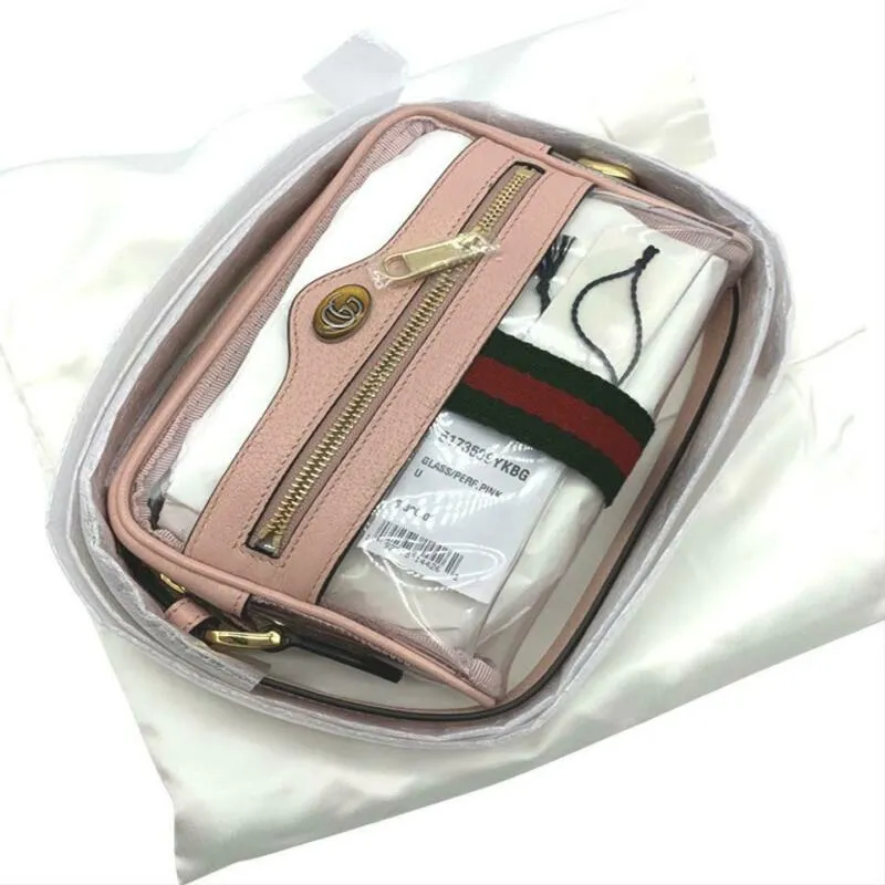 Gucci Ophidia Mini See-through Pvc Camera Pink Plastic Cross Body Bag