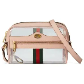 Gucci Ophidia Mini See-through Pvc Camera Pink Plastic Cross Body Bag