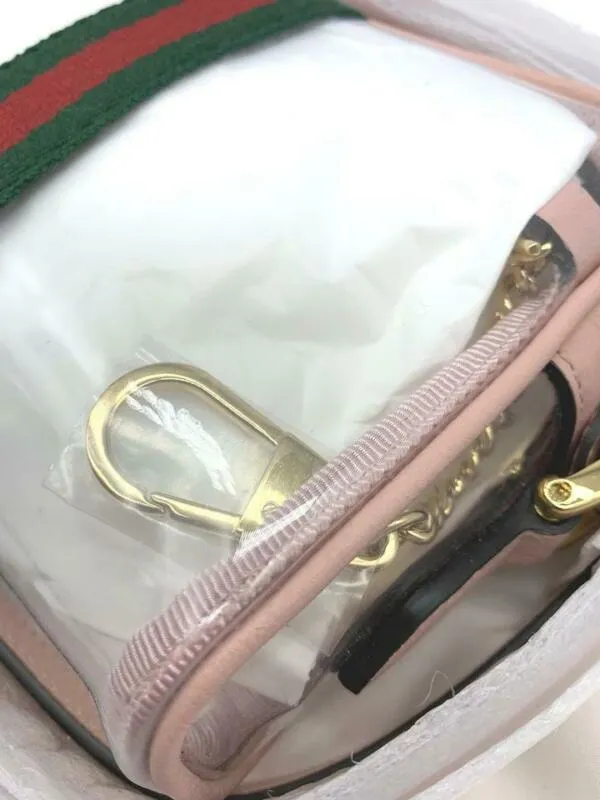 Gucci Ophidia Mini See-through Pvc Camera Pink Plastic Cross Body Bag