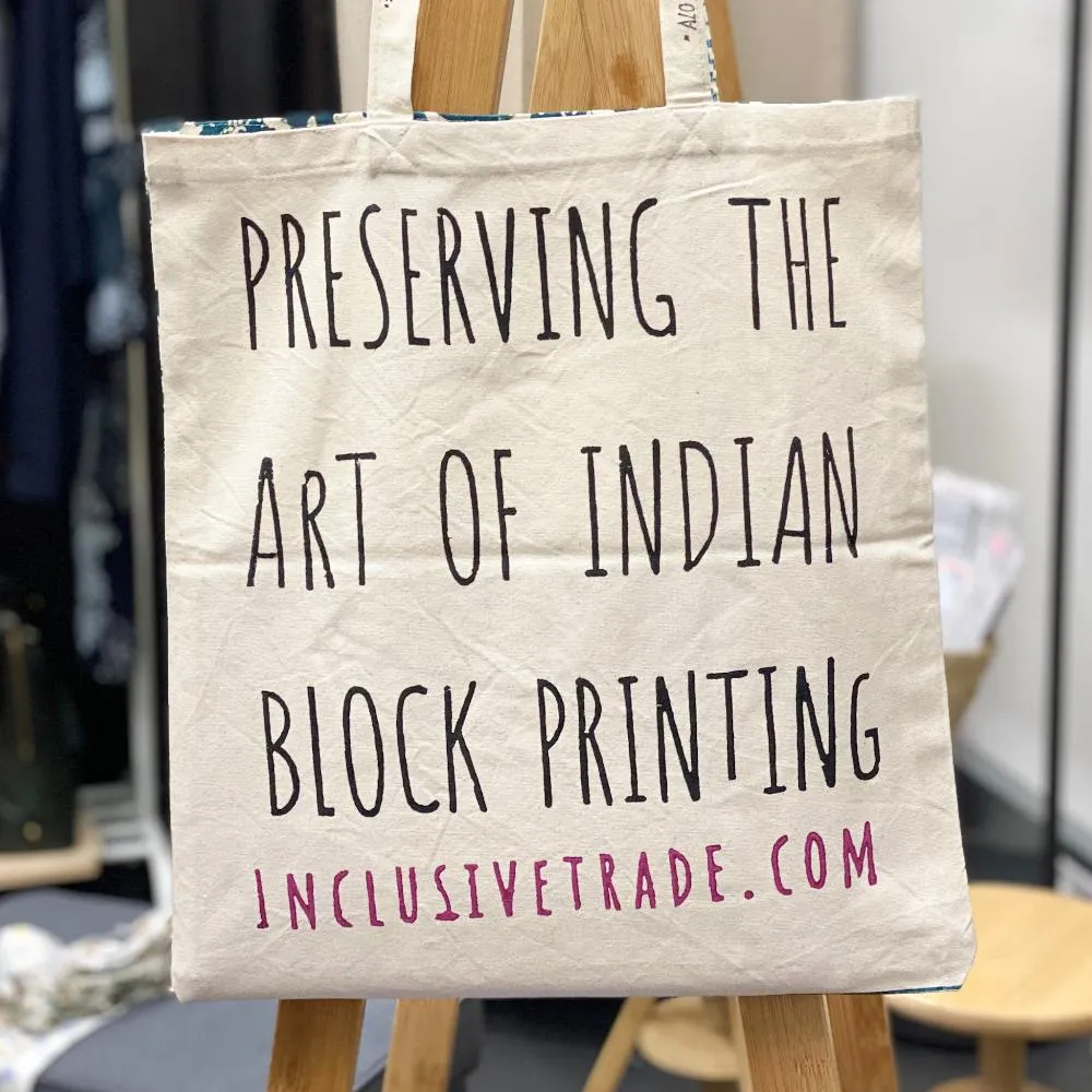 Hand block-printed cotton Tote Bag