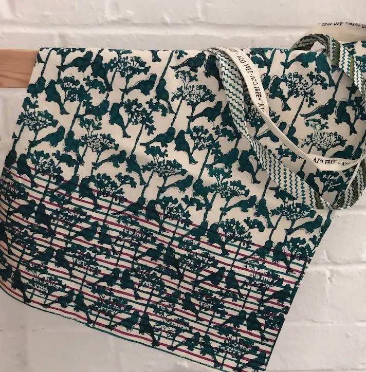 Hand block-printed cotton Tote Bag