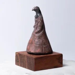 Handcrafted Bird Sculpture on Wooden Stand