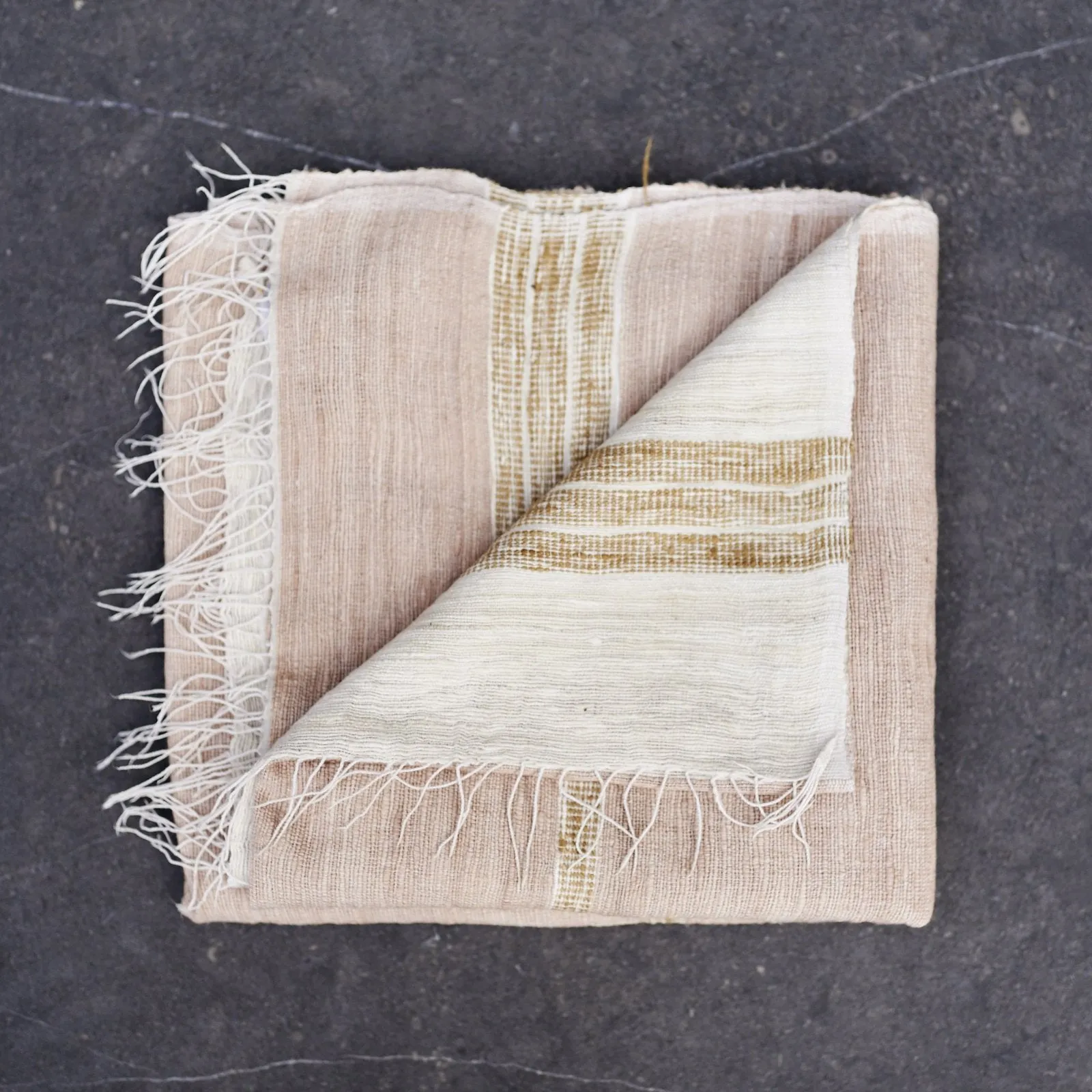 Handwoven -Cotton - Silk Scarves- turmeric blush