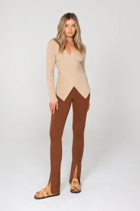 Henley Zip Pants | Choc