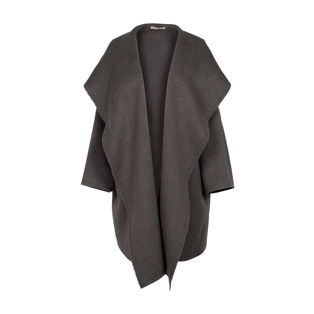 Hooded Cashmere Coat Grey