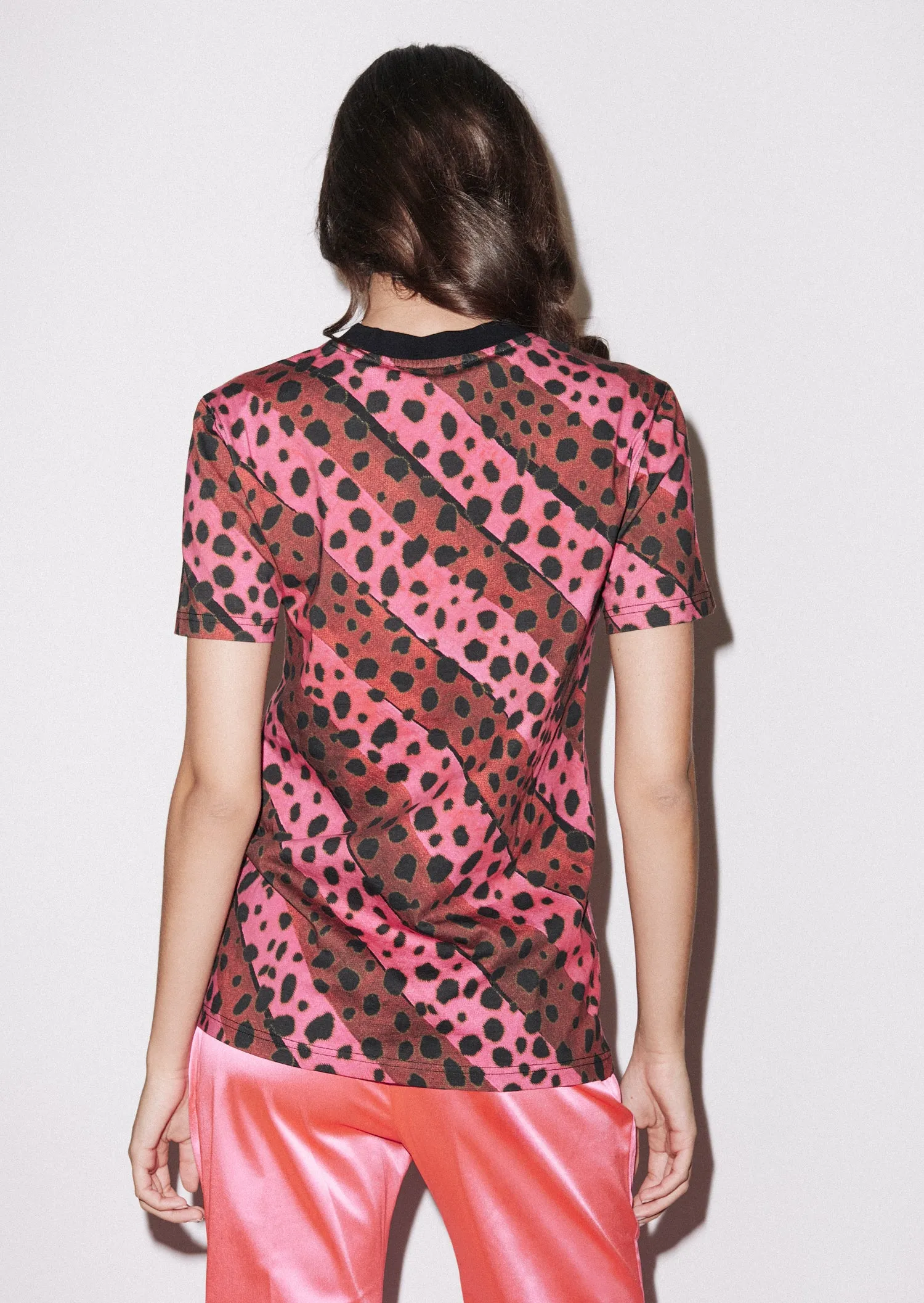 House of Holland Stripe Cheetah Tee