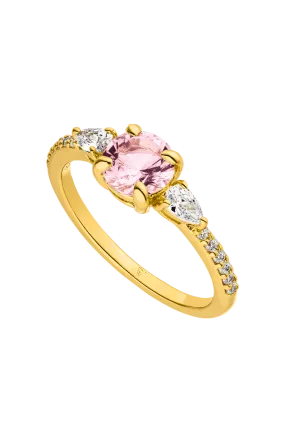 Iconic Sparkle Ring Pink 14K Gold Plated