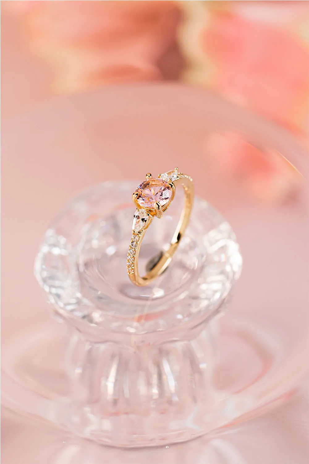 Iconic Sparkle Ring Pink 14K Gold Plated