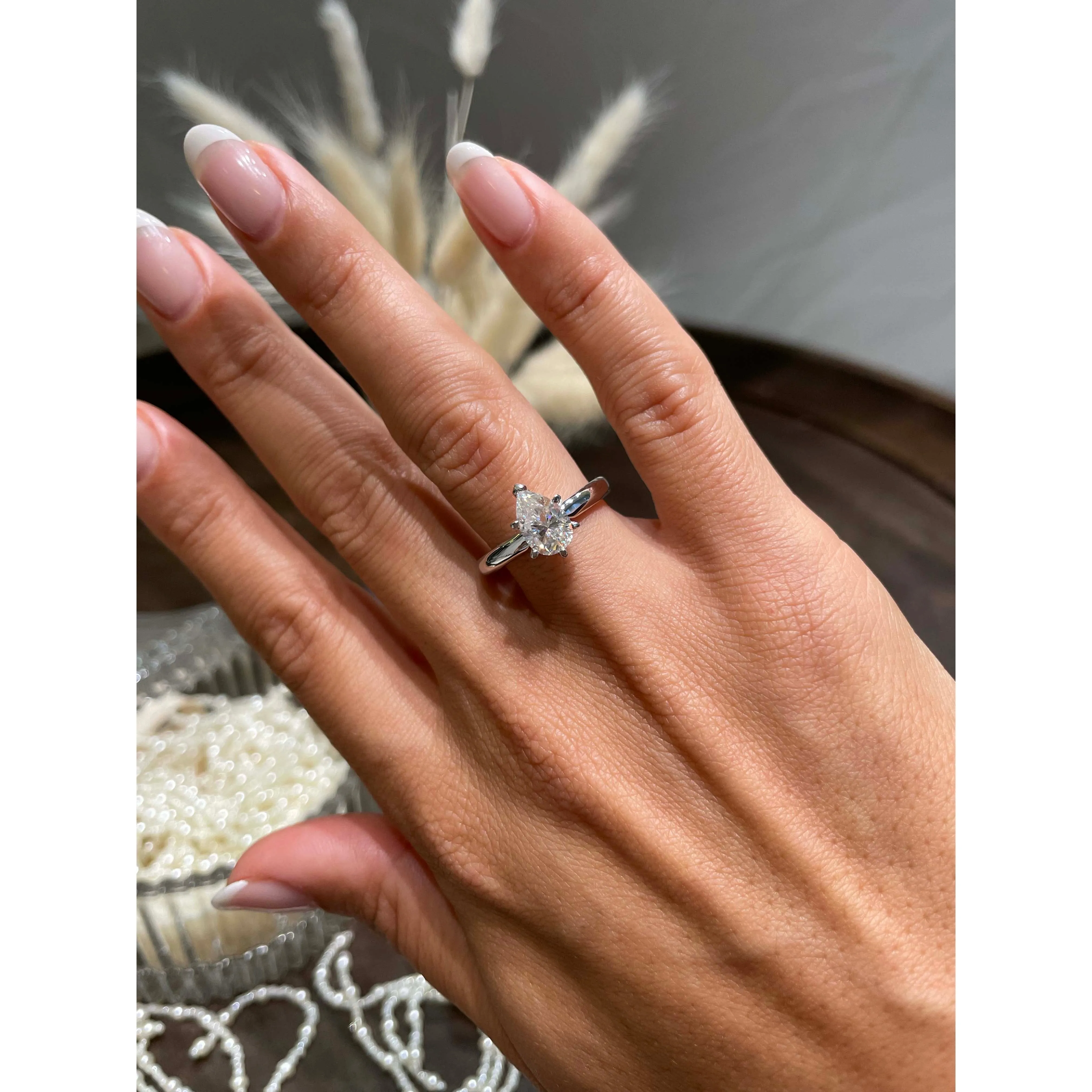 Jessica Moissanite Ring -14K White Gold