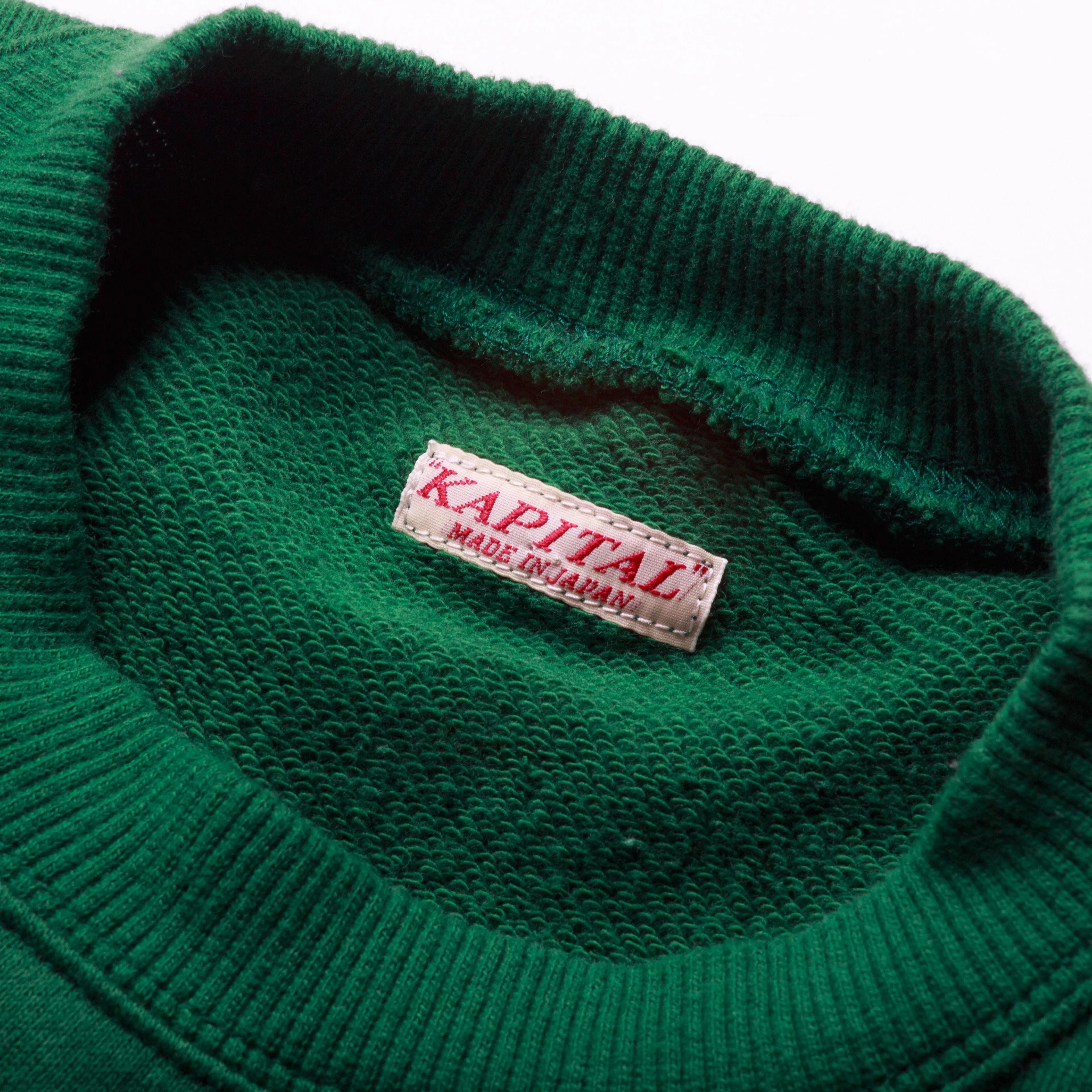 Kapital Big Kountry Crewneck Sweater Green