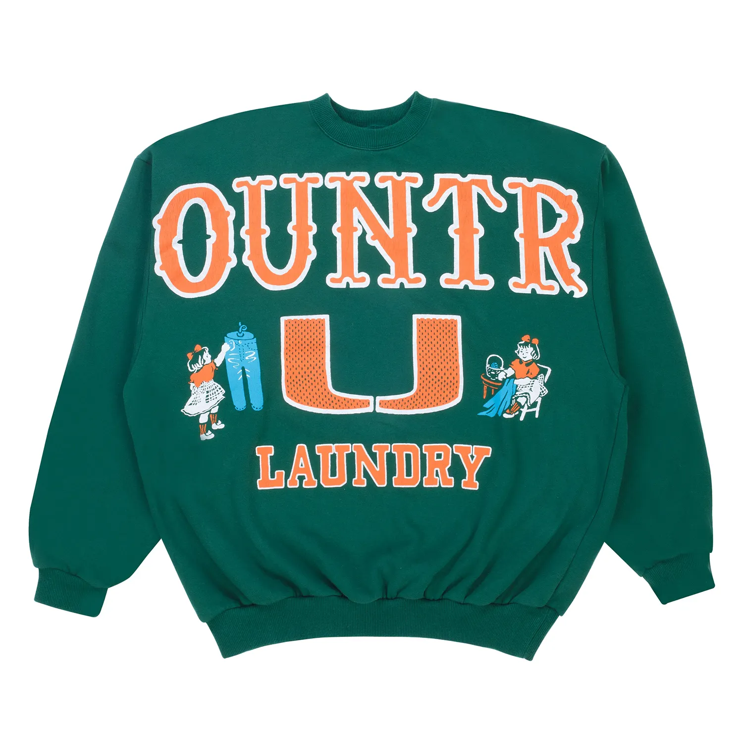 Kapital Big Kountry Crewneck Sweater Green