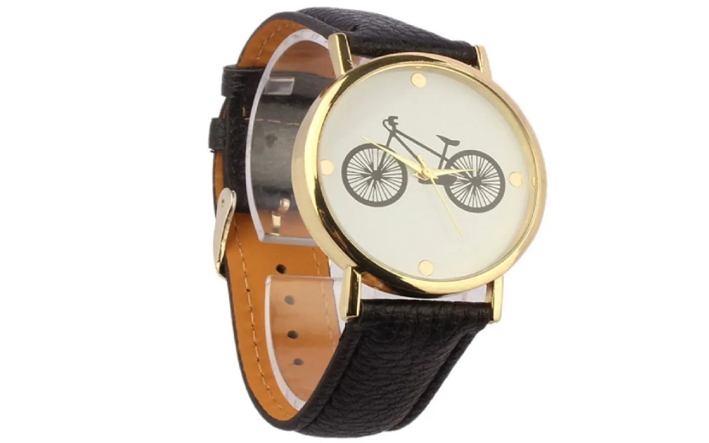 Leather Printing Bicycle Wristwatch