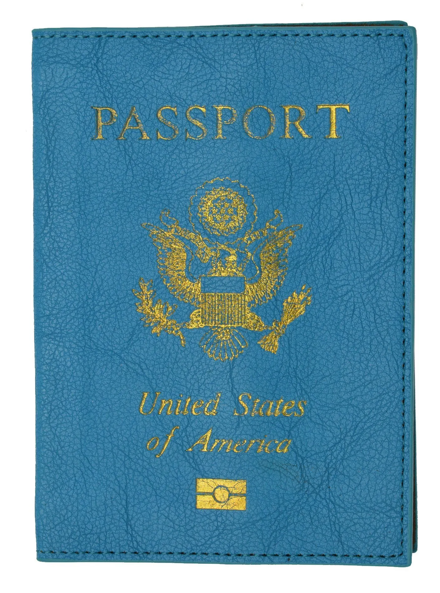 Leather USA Logo Passport Holder - Hot Pink