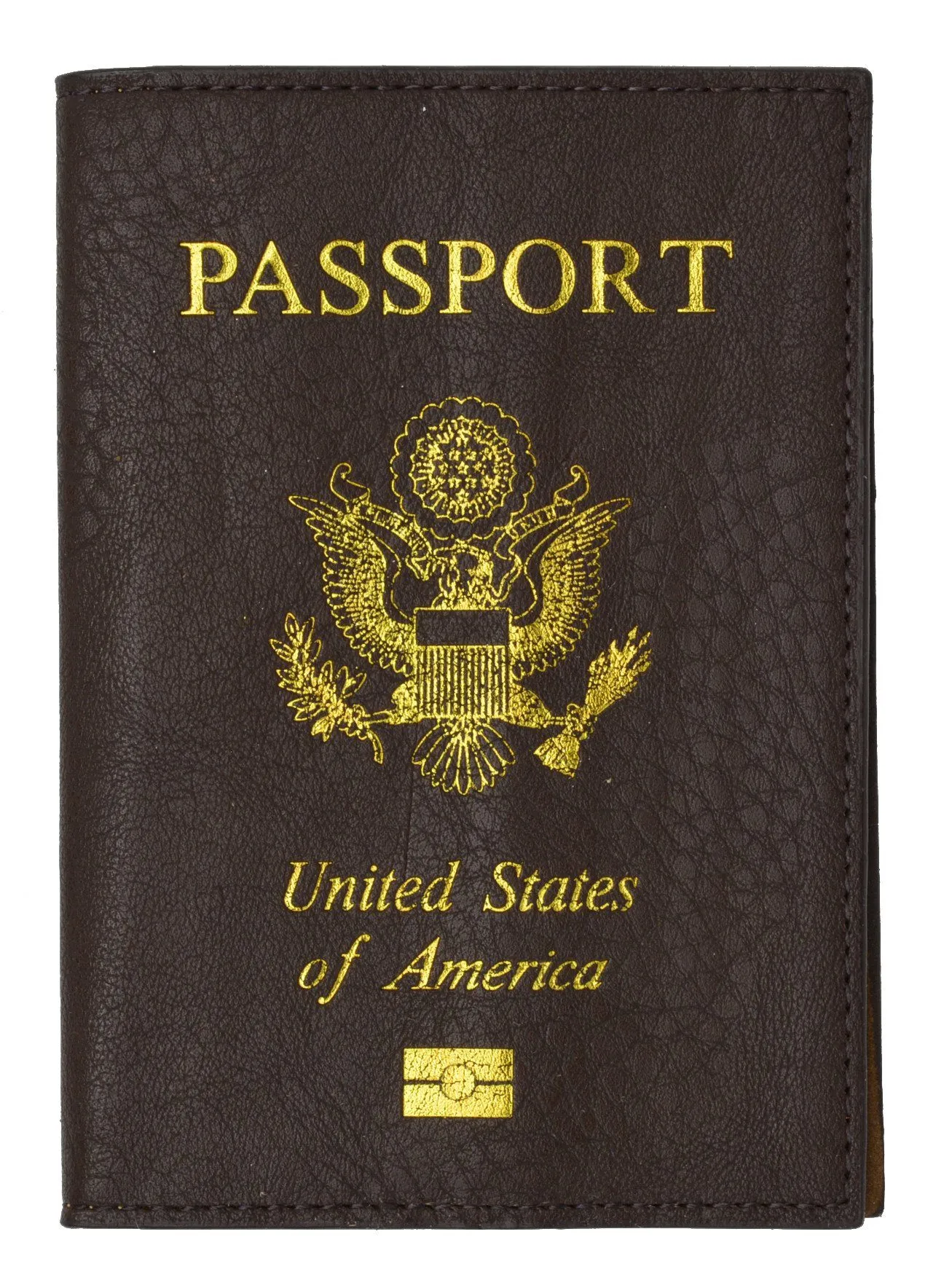 Leather USA Logo Passport Holder - Hot Pink