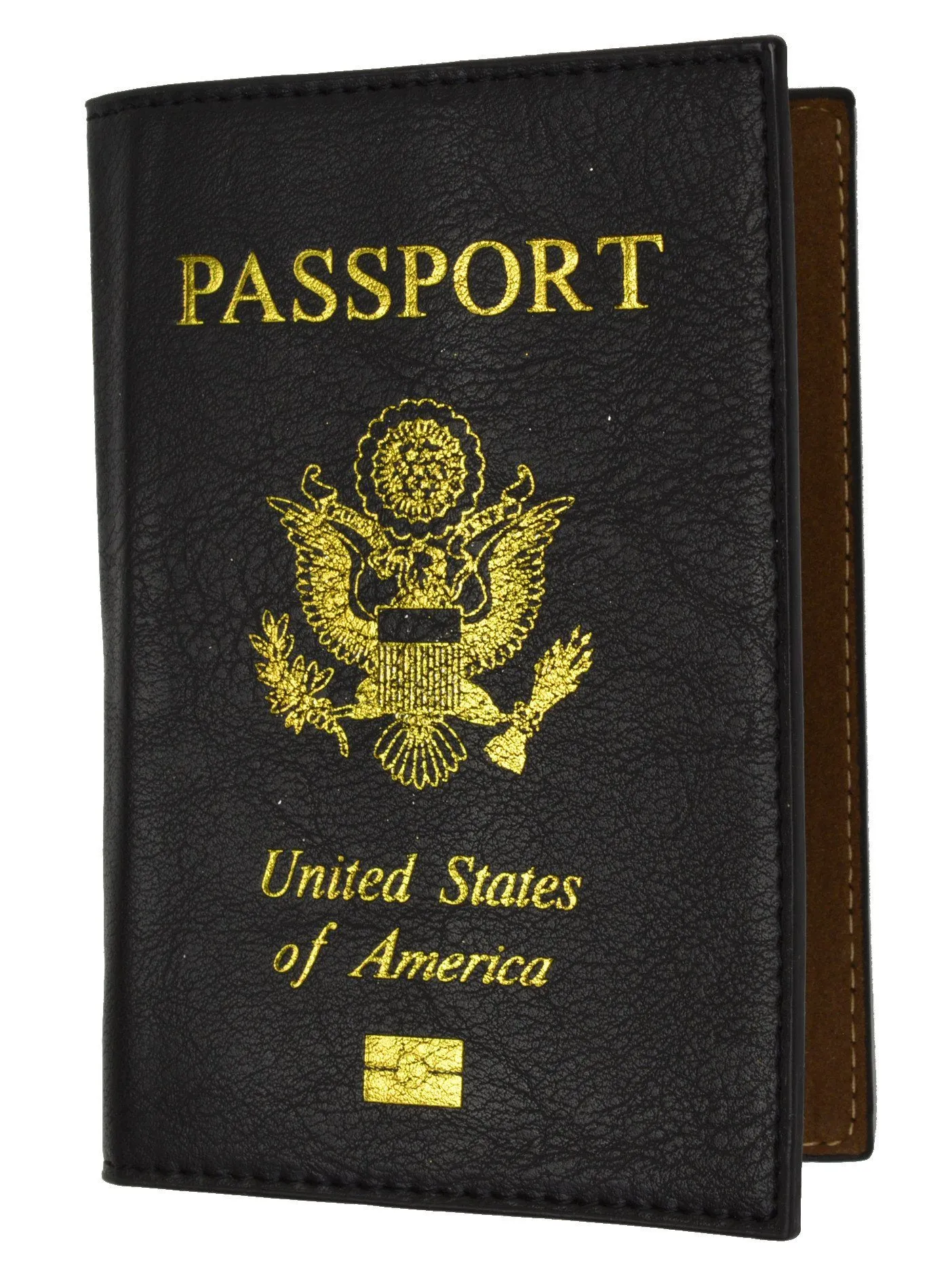 Leather USA Logo Passport Holder - Hot Pink