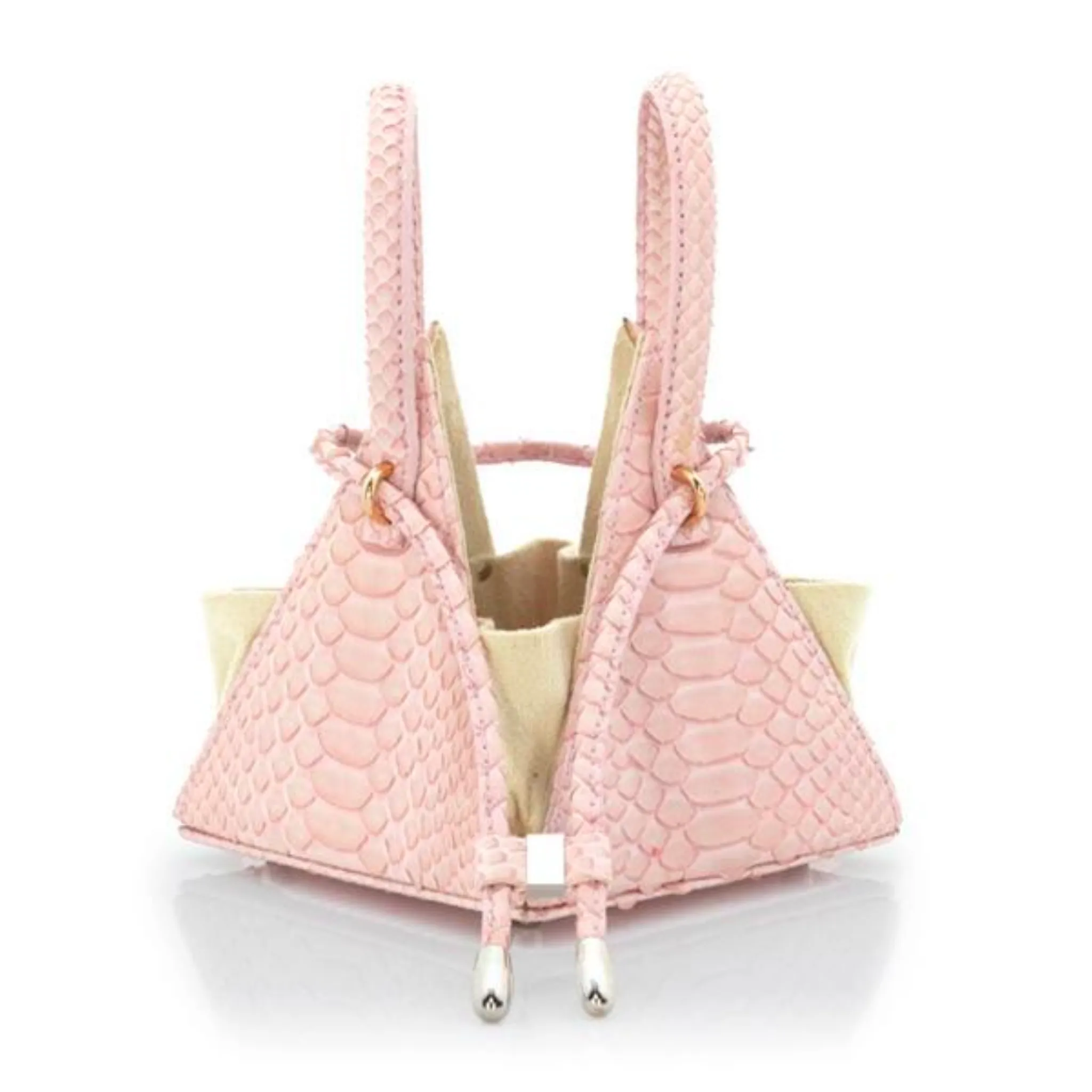 LIA Exotic Python Pastel Pink Leather Handbag