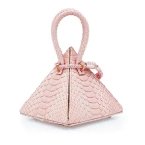 LIA Exotic Python Pastel Pink Leather Handbag