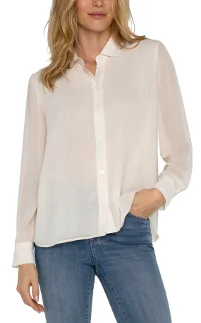 LONG SLEEVE SHIRT WITH PLEAT BACK