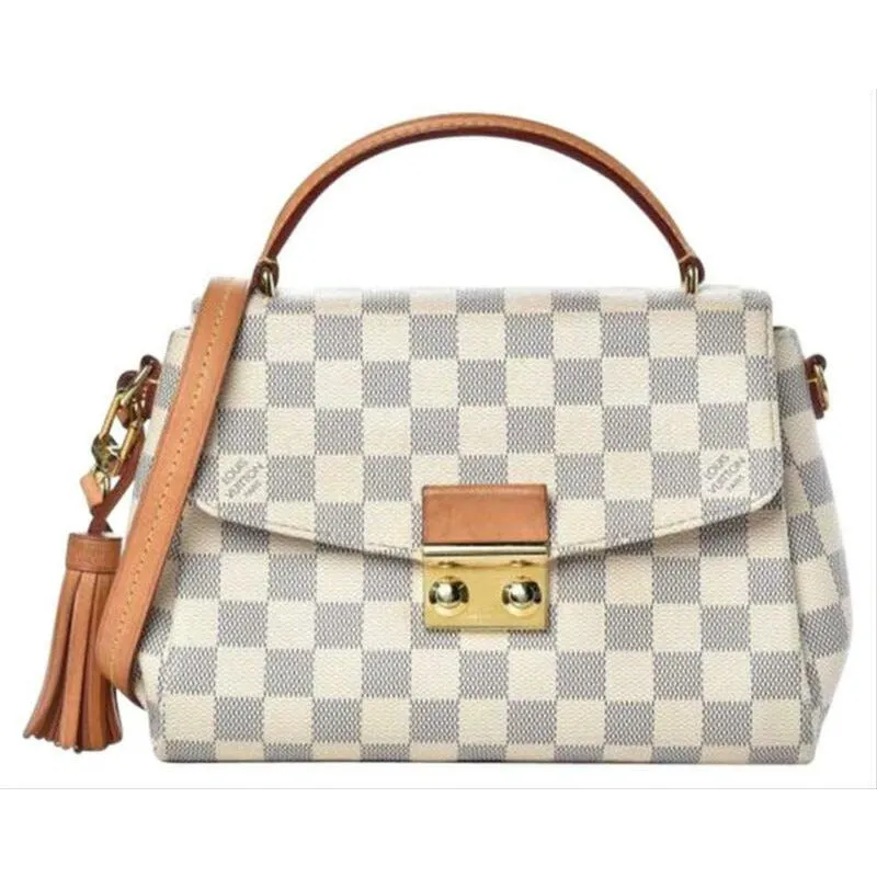 Louis Vuitton Croisette White Damier Azur Canvas Shoulder Bag