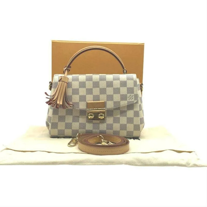 Louis Vuitton Croisette White Damier Azur Canvas Shoulder Bag