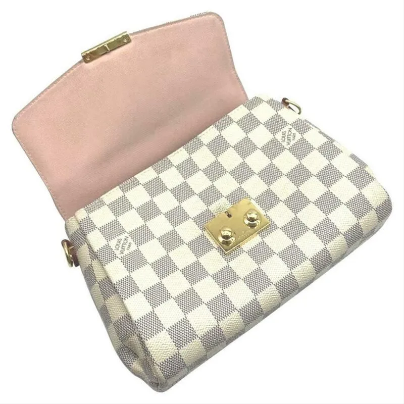 Louis Vuitton Croisette White Damier Azur Canvas Shoulder Bag