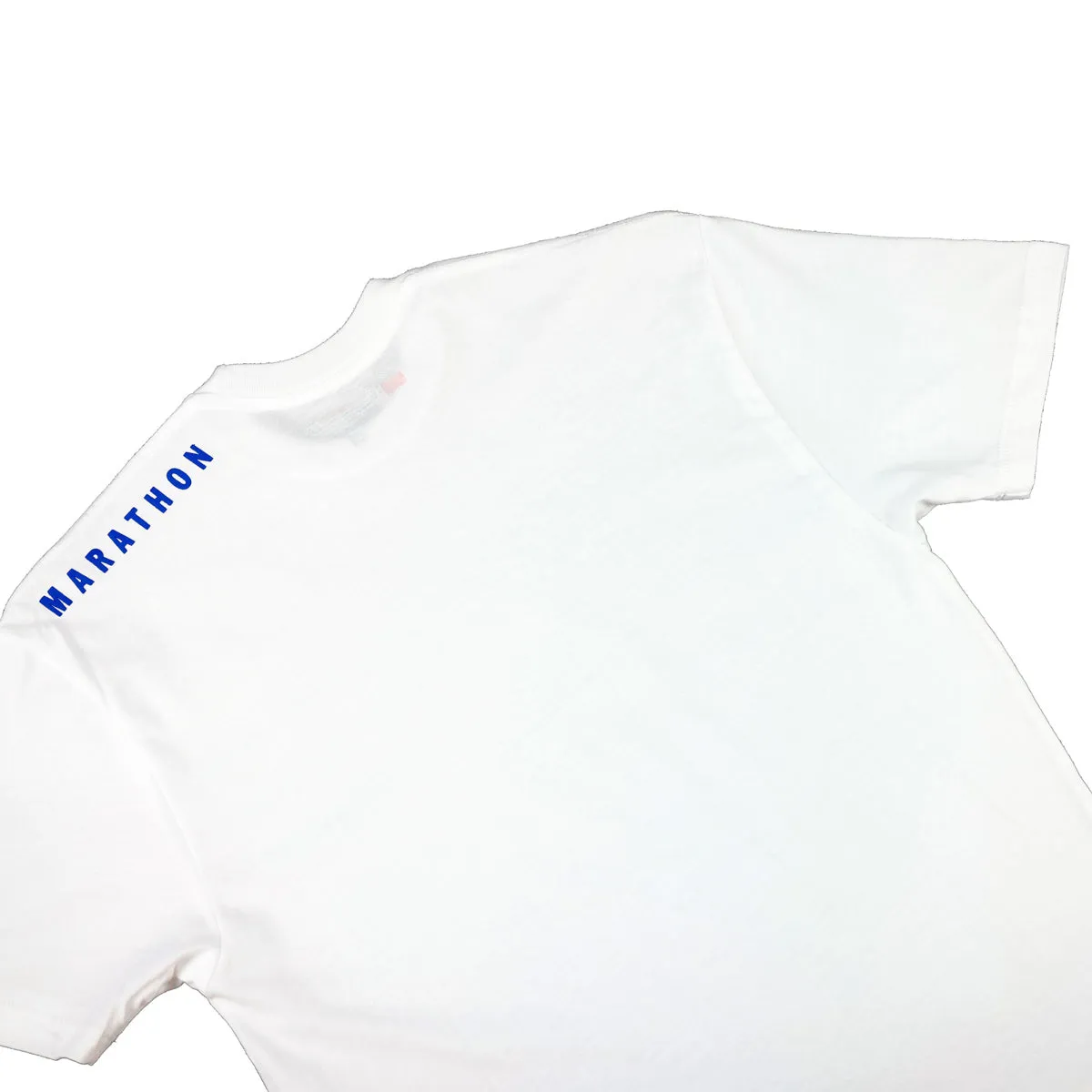 Marathon Shoulder T-Shirt (Ultra Fitted) - White/Navy