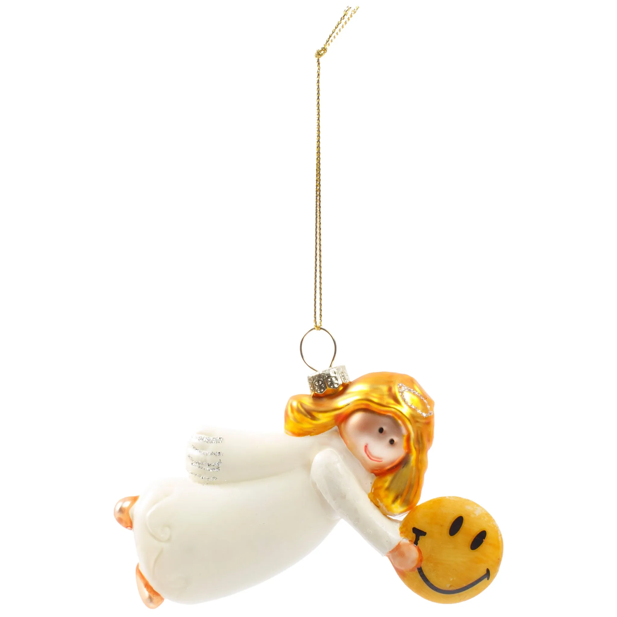 Market Smiley Angel Ornament "Yellow"