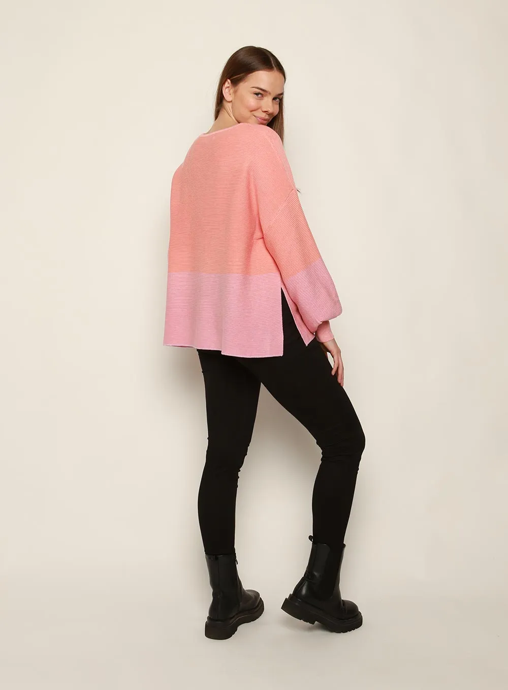 Maya 2 Tone Knit-PINK