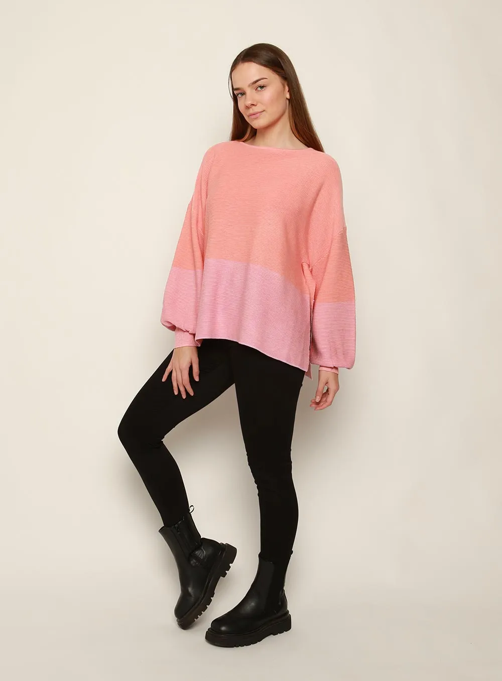 Maya 2 Tone Knit-PINK