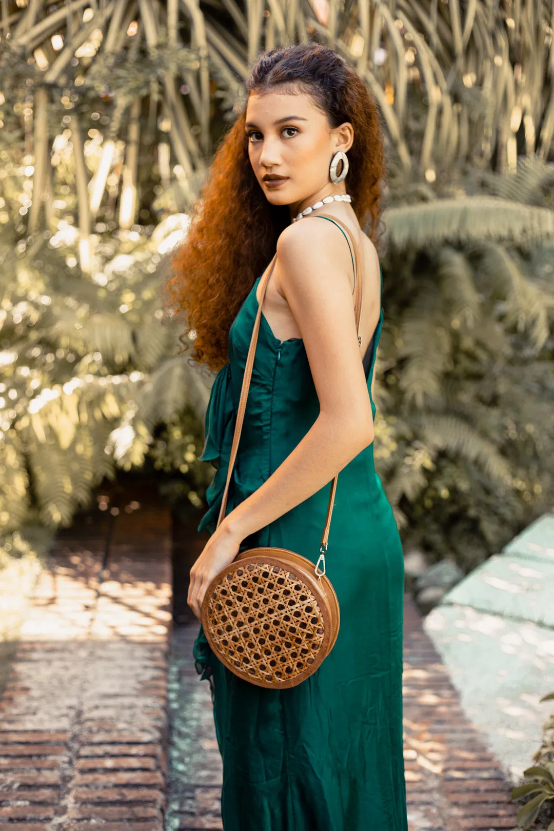 Maya Solihiya Round Bag in Brown