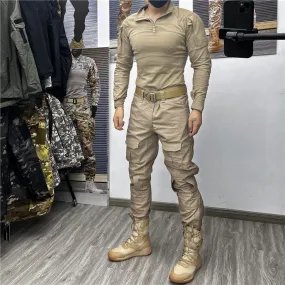 Men's Tactical Suits Outdoor Camouflage Shirt Pants Uniform