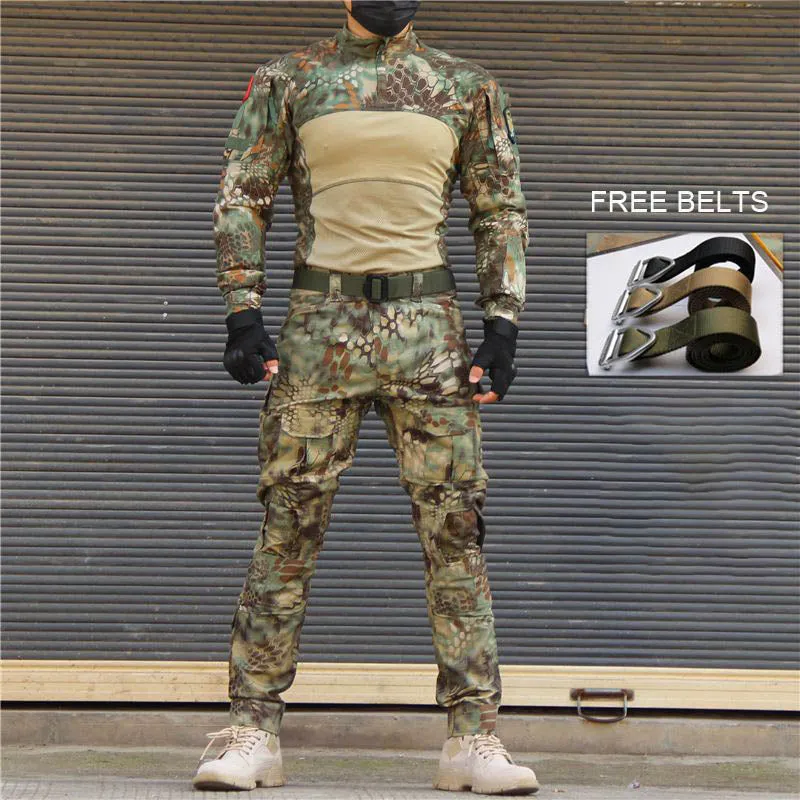 Men's Tactical Suits Outdoor Camouflage Shirt Pants Uniform