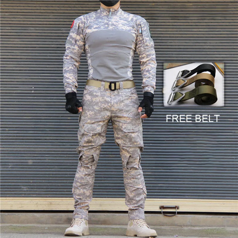 Men's Tactical Suits Outdoor Camouflage Shirt Pants Uniform