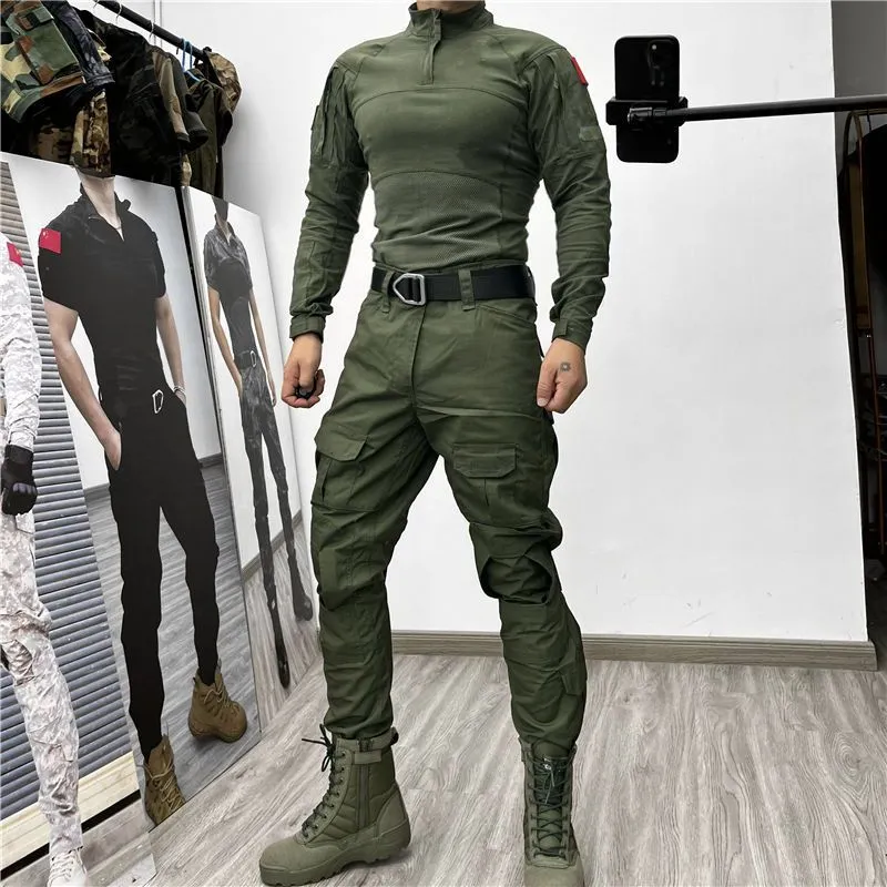 Men's Tactical Suits Outdoor Camouflage Shirt Pants Uniform