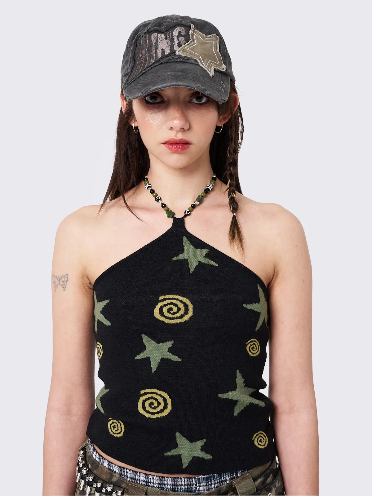 Minga Star Distressed Baseball Cap