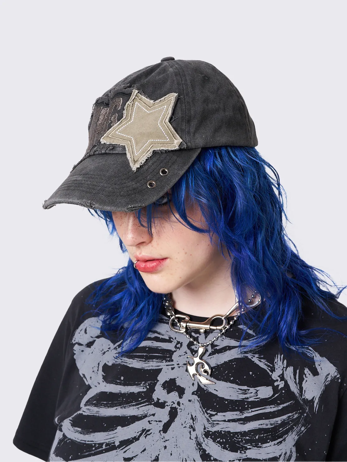 Minga Star Distressed Baseball Cap