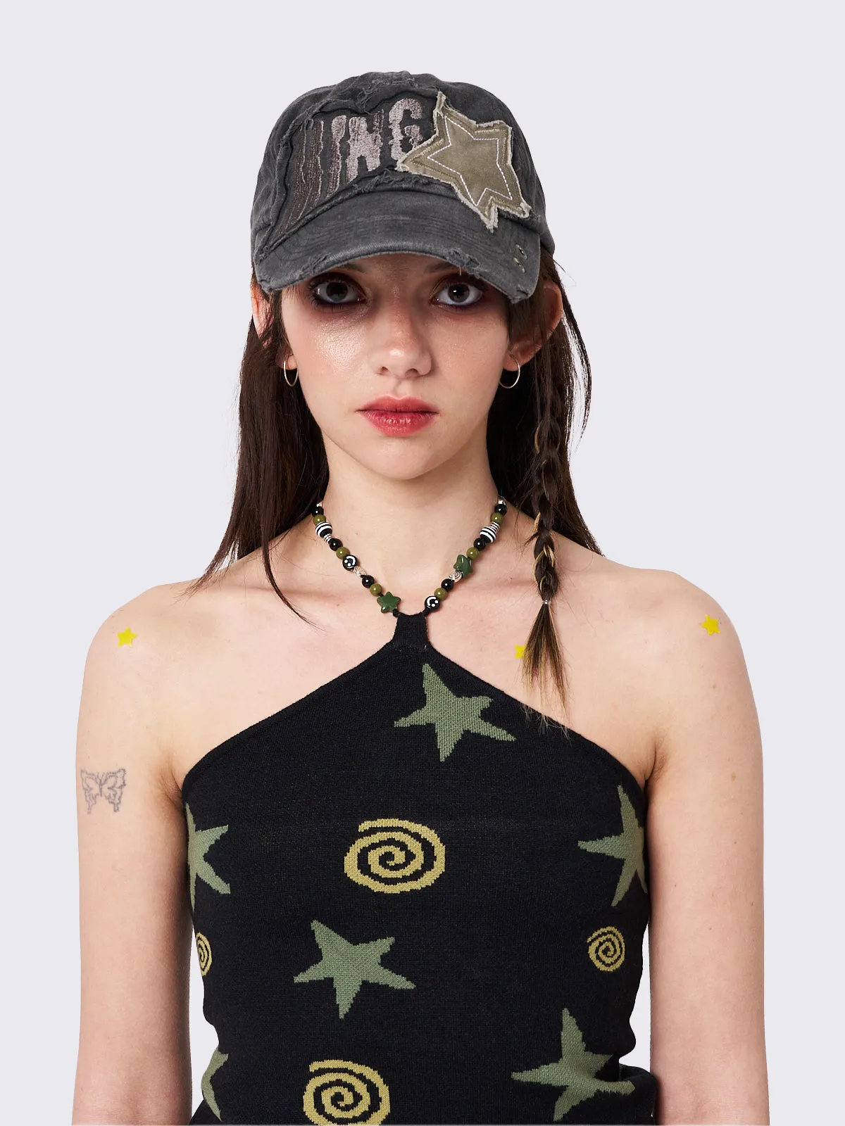 Minga Star Distressed Baseball Cap