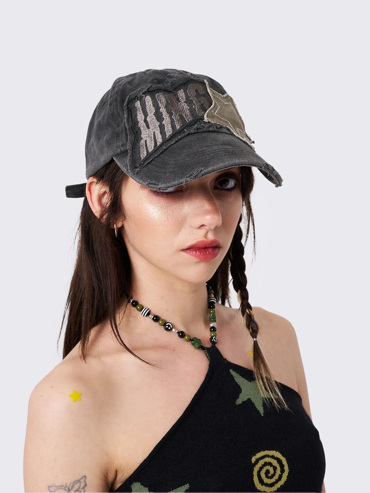 Minga Star Distressed Baseball Cap